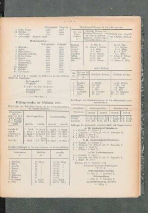 Prüfungstermine für Westfalen 1911