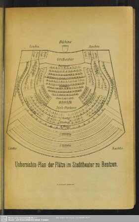Übersichts-Plan der Plätze im Stadttheater zu Bautzen