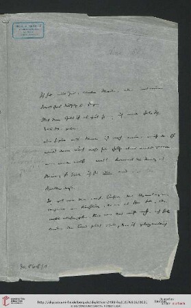 Briefwechsel Theodor Mommsen und Marie Mommsen geb. Reimer: Brief von Theodor Mommsen an Marie Mommsen