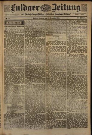 Zweite Ausgabe vom Samstag, den 31. Dezember 1898.