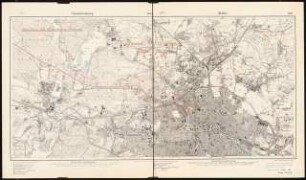 Bahn für schnellfahrende Personenzüge Schinkelwettbewerb 1910: Endstrecke Berlin. Lageplan 1:25000