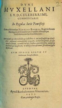 Commentarii in regulas iuris Pontificii