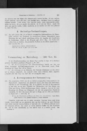Versammlung zu Marienburg. - 1416 Nov. 12.