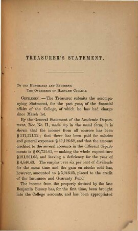 Annual report of the president of Harvard College to the overseers exhibiting the state of the institution. 1861/62 (1863) = 37