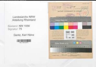 Entnazifizierung Karl Heinz Gentz , geb. 01.06.1920 (Wirt)