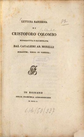 Lettera rarissima di Cristoforo Colombo