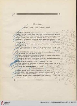 Céramique (Nr. 1-45)