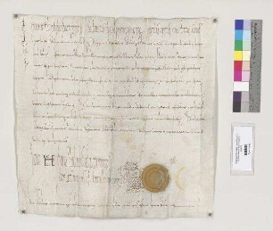 König Ludwig der Deutsche schenkt dem Kloster St. Emmeram eine Kapelle und eine Hufe in der villa Sondergai in der Grafschaft des Rumold. S=A