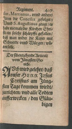 Der sibentzehende Articul/ vom Jüngsten Gericht