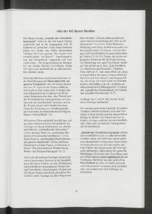 Info der AG Queer Studies