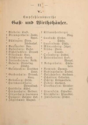 V. Empfehlenswerthe Gast- und Wirthshäuser.