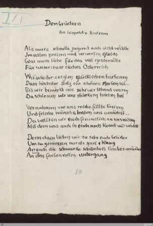 Den brüdern : [SW V: H9]; [SW V, S. 71/125-126]