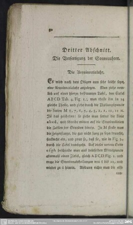 Dritter Abschnitt. Die Verfertigung der Sonnenuhren