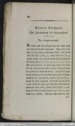 Dritter Abschnitt. Die Verfertigung der Sonnenuhren
