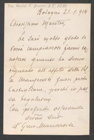 Brief an Ferruccio Busoni : 21.01.1914