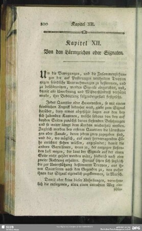 Kapitel XII. Von den Lärmzeichen oder Signalen