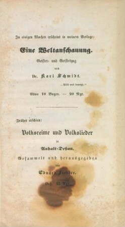 In einigen Wochen erscheint in meinem Verlage: