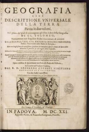 Geografia : cioè descrittione vniversale della terra ; partita in due volumi