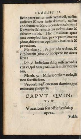 Caput Quintum. Vocationis seu officii cuiusq[ue] opera.