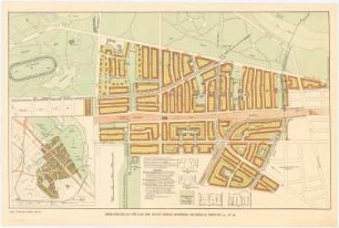 Bebauungsplan Berlin-Treptow: Grund- und Lageplan, Übersichtsplan, Straßenprofile