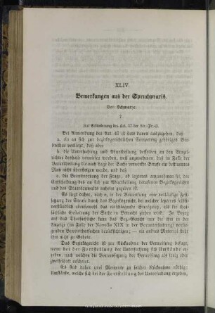 XLIV. Bemerkungen aus der Spruchpraxis