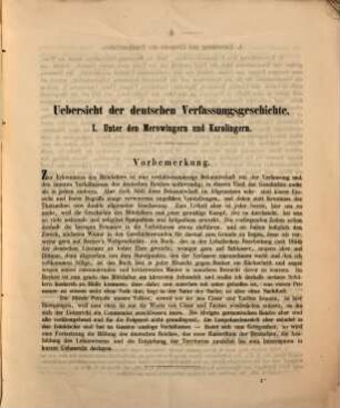 Übersicht der deutschen Verfassungsgeschichte : 1. Merowinger u. Karolinger
