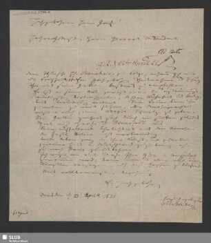 Eigenhändiger Brief - Mscr.Dresd.Aut.2946.b