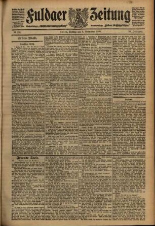 Erste Ausgabe vom Montag, den 08. November 1909.