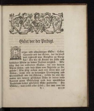 Gebet vor der Predigt.