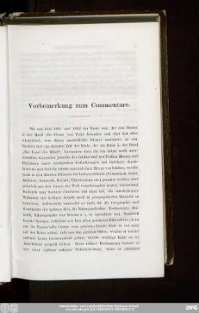 Vorbemerkung zum Commentare.