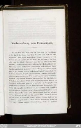 Vorbemerkung zum Commentare.