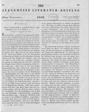 Fichte, J. G.: Johann Gottlieb Fichte's sämmtliche Werke. Bd. 1-8. Hrsg. v. I. H. Fichte. Berlin: Veit 1845-46 (Fortsetzung von Nr. 194)