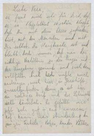 Brief von Vera Broido an Vera Hausmann. Jershöft