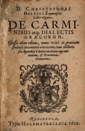 De carminibus ... Graecorum liber