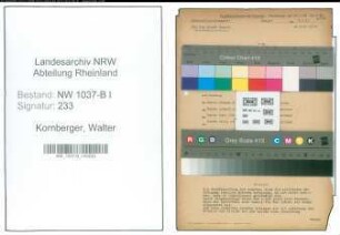 Entnazifizierung Walter Kornberger , geb. 04.06.1889 ()