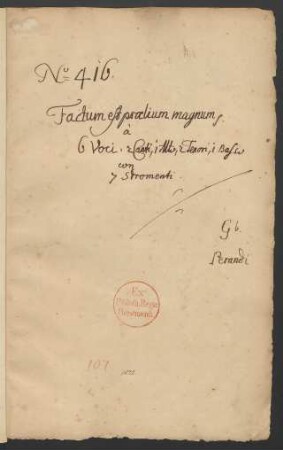 Factum est praelium magnum, in caelo; V (6), orch, bc; g-Moll