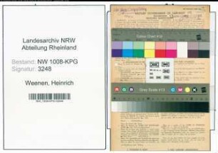 Entnazifizierung Heinrich Weenen , geb. 23.03.1891 (Kassenleiter)