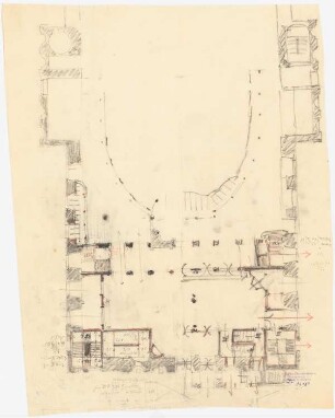 Königliche Oper (auch: Staatsoper unter den Linden, Lindenoper), Berlin Erweiterung - VI. Projekt: Grundrisse