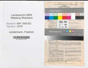 Entnazifizierung Friedrich Lendermann, geb. 22.06.1892 (Verw.Angest.)