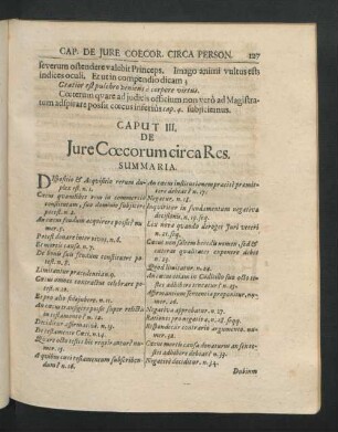 Caput III. De Iure Coecorum circa Res.