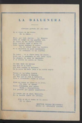 La ballenera : (Canción porteña del año 1840)