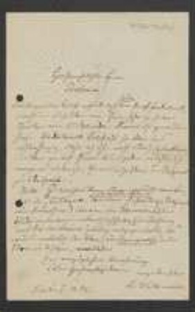 Brief von Maximilian Westermaier an Unbekannt
