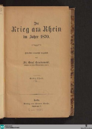 Der Krieg am Rhein im Jahre 1870
