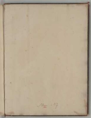 Buchdeckel, hinterer, Innenseite : Buchdeckel, hinterer, Innenseite mit Signatur, unbekannter Künstler, 18. Jh. Graphit/Papier. 53,5 x 40,8 cm. Bez.: "Mscr. i 17".
