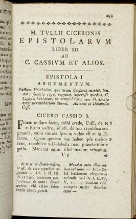 Liber XII Ad C. Cassivm Et Alios.