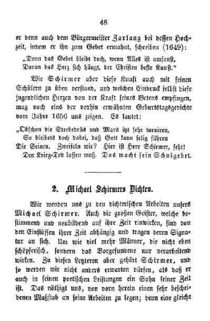 2. Michael Schirmers Dichten