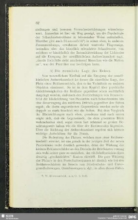 b) Die räumliche Lage des Reizes