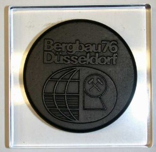 Kohlekeramikplakette "Internationaler Weltbergbau-Kongress"