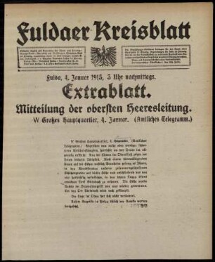 Zweite Ausgabe vom Montag, den 04. Januar 1915.