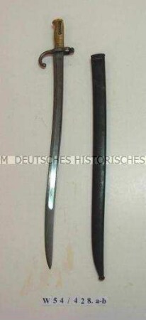 Säbelbajonett Modell 1866 (Yatagan) mit Scheide, Frankreich